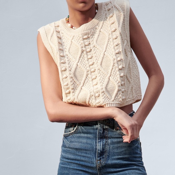 Cream vest top zara Clearance